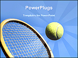 PowerPoint Template - image of a tennis ball and wooden racket