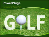 PowerPoint Template - Golf ball on tee in the word GOLF: