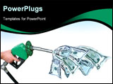 PowerPoint Template - money being either sucked up or flowing out of a gas pump