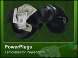 PowerPoint Template - Image of american dollars in gasoline tank.
