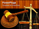 PowerPoint Template - Legal/bidding concept: wooden gavel and sound block isolated over white background