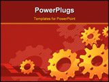 PowerPoint Template - Vector gears background in red, technical, mechanical illustration pattern