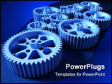 PowerPoint Template - Set of gears interconnected forming a machine concept.