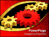 PowerPoint Template - four gears (colorful high resolution 3D rendering image)