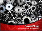 PowerPoint Template - lot of mechanic gears and wheels 3d