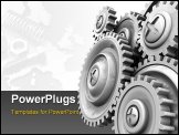PowerPoint Template - 3d illustration of background with gear wheels at left side