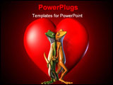 PowerPoint Template - 3d render of geckos in love
