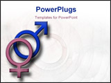 PowerPoint Template - male and female symbols on a faded patterned background