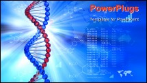 PowerPoint Template - Creative blue abstract genetic engineering scientific concept