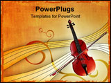 PowerPoint Template - Violin over an elegant warm background.
