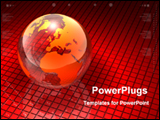PowerPoint Template - 3d globe in a red grid floor
