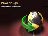 PowerPoint Template - green arrow around the world