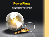 PowerPoint Template - glowing earth and key