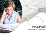 PowerPoint Template - Citizen reads the newspaper.