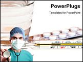PowerPoint Template - medical doctor with stethoscope in emergency room selective focus