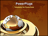 PowerPoint Template - 3d illustration of map background with global