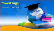PowerPoint Template - 3d Global Education on a white background