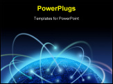 PowerPoint Template - Binary information flow around the world globe