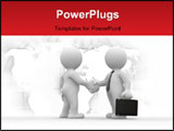 PowerPoint Template - two 3d humans give their hand for handshake