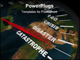 PowerPoint Template - A speedometer on the Earth shows humanity speeding toward global catastrophe