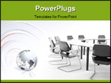 PowerPoint Template - Isolated round conference table with modern chairs