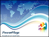 PowerPoint Template - Global Finance design with vector wave and world map in the blue background