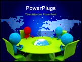 PowerPoint Template - A leader and a team discussing business issues in a meeting