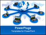 PowerPoint Template - Global network the Internet. 3D image. Illustrations.