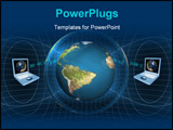 PowerPoint Template - Global Network and Communication around world in a bubble.