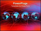 PowerPoint Template - 3d illustration of four transparent globes over top of a dark red tangle of metallic wires
