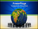 PowerPoint Template - paper people around globe