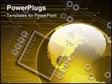 PowerPoint Template - 2d illustration of a partial globe over top of a simple electronic circuit pattern