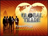 PowerPoint Template - The words Global Trade with world currencies printed on them