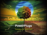 PowerPoint Template - strange landscape with big tree in center
