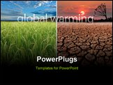 PowerPoint Template - Conceptual images demonstrating the possible effect of global warming