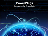 PowerPoint Template - Binary information flow around the world globe