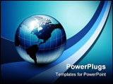 PowerPoint Template - vector business background blue with earth globe