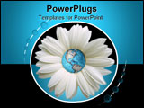 PowerPoint Template - ox-eye daisy and globe in the blue sky