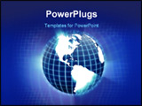 PowerPoint Template - 3d earth over a blue background