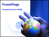 PowerPoint Template - image of a hand holding globe