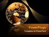 PowerPoint Template - high quality 3d art showing a caged structure of the earth with reflective floor