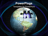 PowerPoint Template - 3D render of a puzzle globe with one piece missing