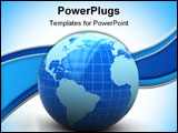 PowerPoint Template - abstract 3d illustration of blue earth globe over white background