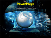 PowerPoint Template - abstract technology background with a blue planet