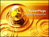PowerPoint Template - d illustration of a transparent globe sitting on a series of yellow concentric circles protruding f