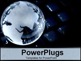 PowerPoint Template - Globe with a keyboad in backgroudn
