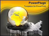 PowerPoint Template - d illustration of a transparent glass earth sitting on top of an extruded clear map of the United S
