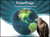 PowerPoint Template - 3D globe with eagle on the dotted background