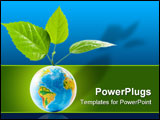PowerPoint Template - Globe with leaves. Concept for environment conservations.