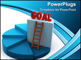 PowerPoint Template - 3d pie chart with different elevations and the goal on a highest level